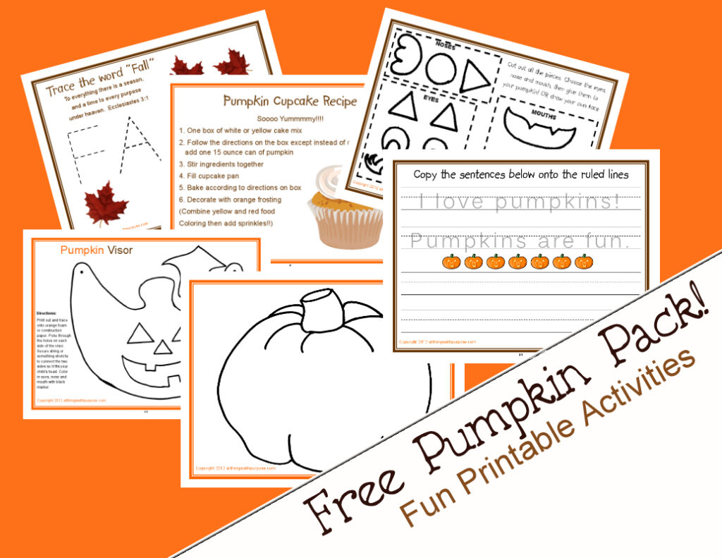 Pumpkin Activity Pack All Things with Purpose Julia Forshee 1