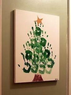 Hand print Christmas Tree