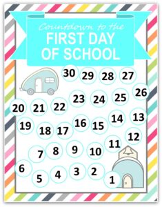 Back to School Countdown Printable