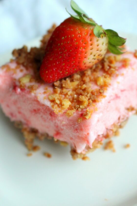 The BEST Frozen Strawberry Dessert