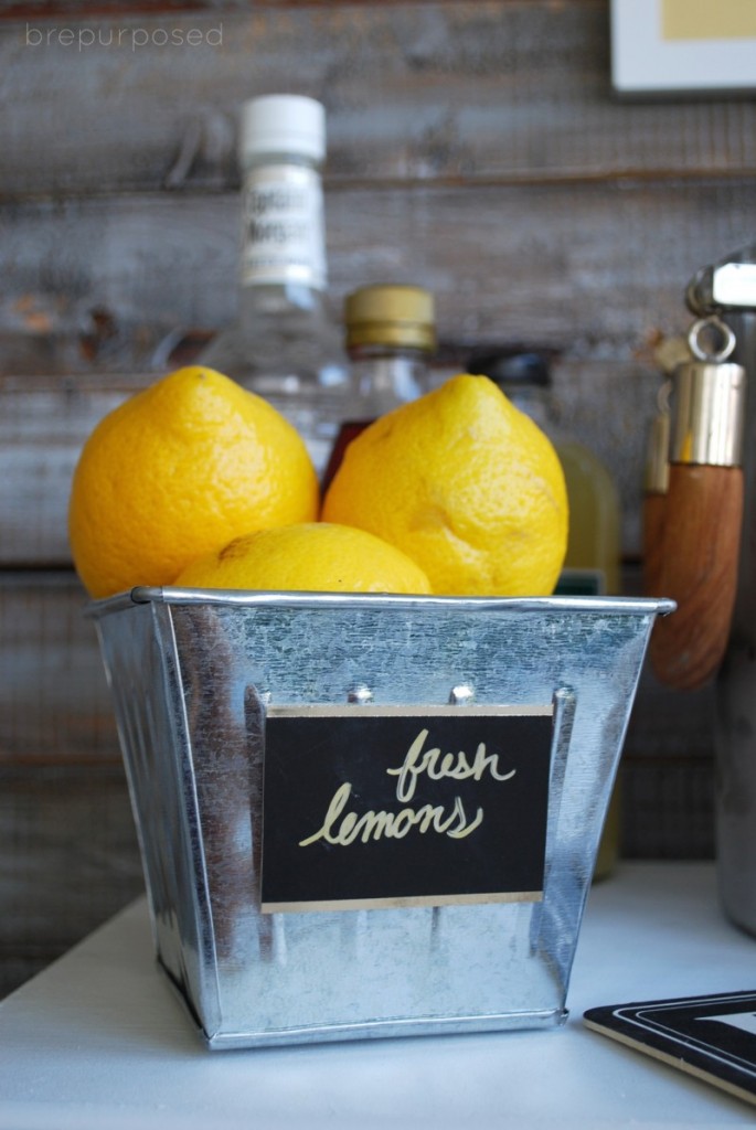 Gold Tiled Bar Cart