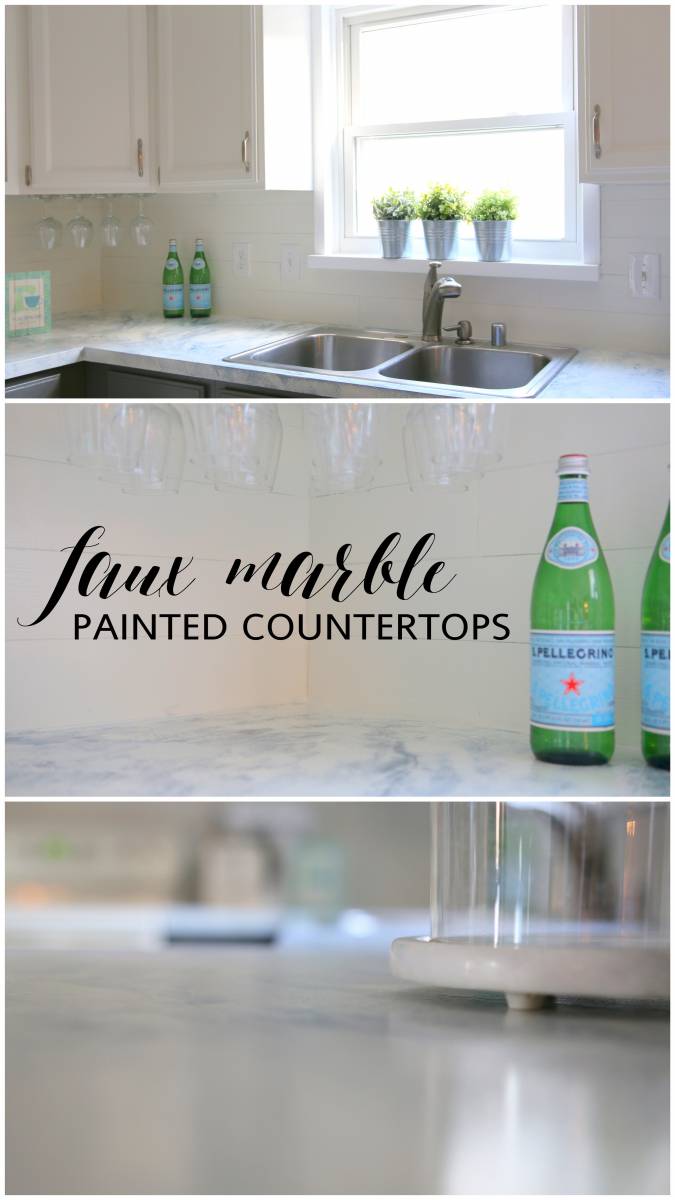 how to paint faux marble countertops