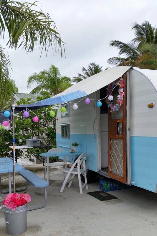 glamping in a vintage camper