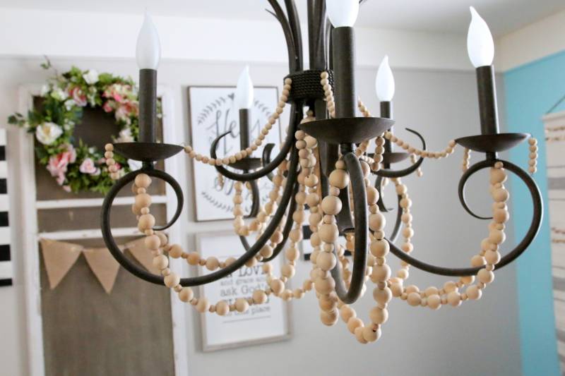 Get the Look Wood Bead Chandelier DIY All Things with Purpose