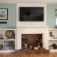 Faux Shiplap Fireplace and Custom Shelves 3