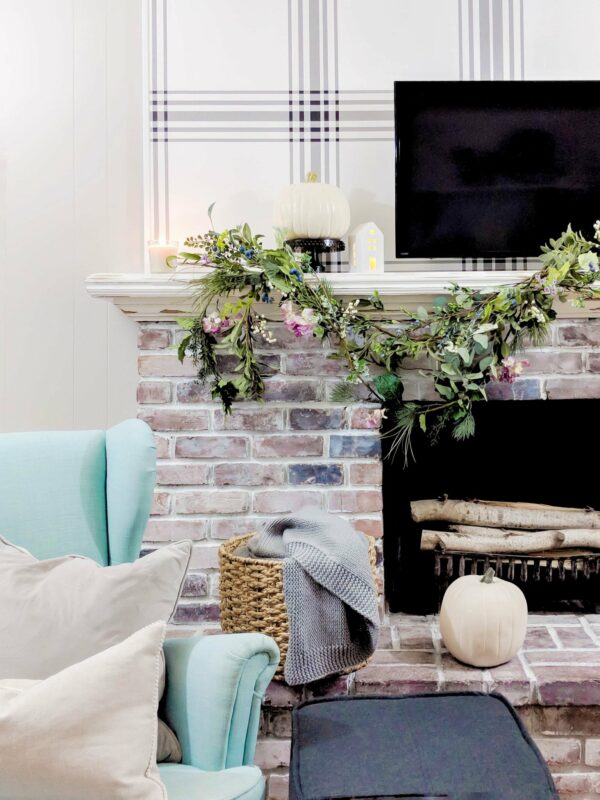 Neutral Fall Mantel Decor Neutral Fall Mantel Decor