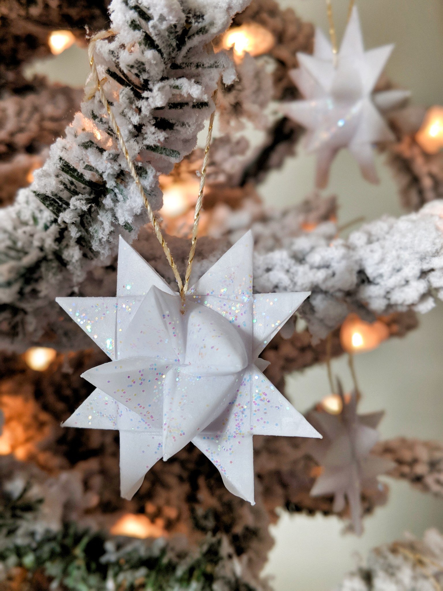 Handmade German Star Paper Ornaments