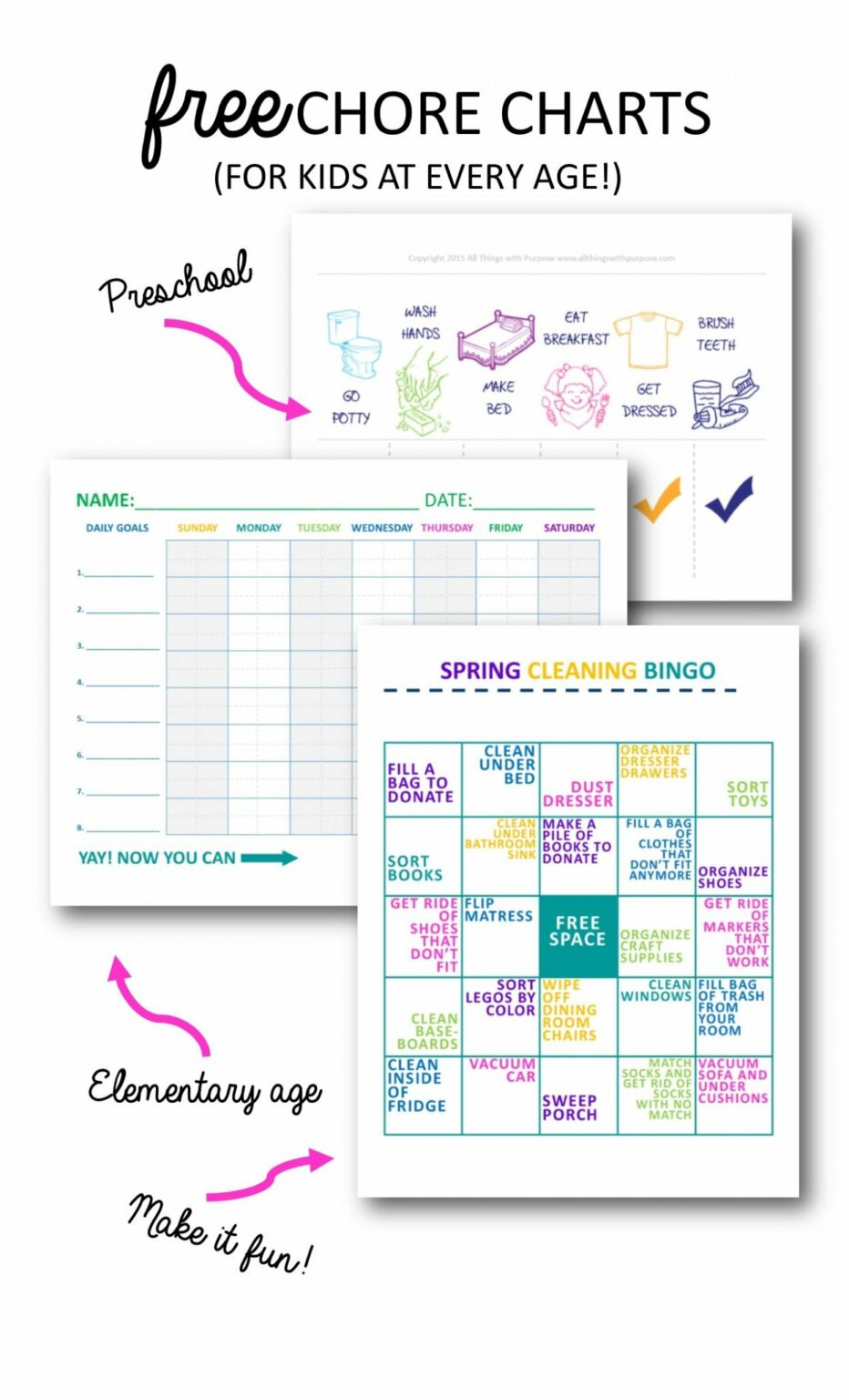 Printable Preschool Chore Charts