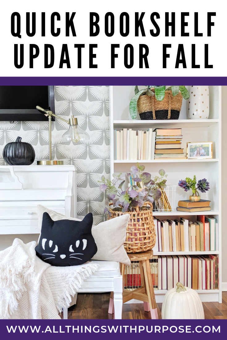 Quick And Easy Decor Update To A Bookshelf For Fall