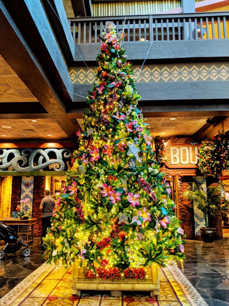 Chrismtas tree decorations at the Polynesian Resort