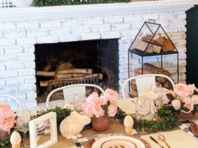 Rose Gold and Floral Easter Tablescape All Things with Purpose Sarah Lemp