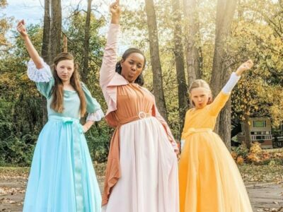 DIY Hamilton Costumes! King George and the Schuyler Sisters All Things with Purpose Sarah Lemp 17