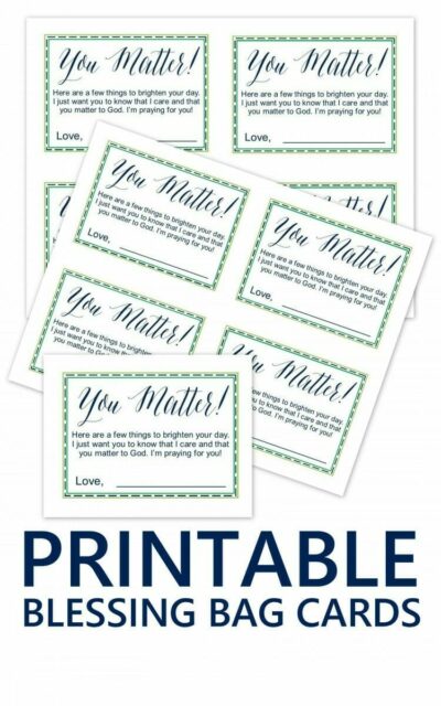 You Matter Blessing Bag Cards (Digital Download) All Things with Purpose Sarah Lemp