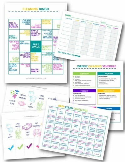 Cleaning and Chore Charts (DIGITAL DOWNLOAD) All Things with Purpose Sarah Lemp