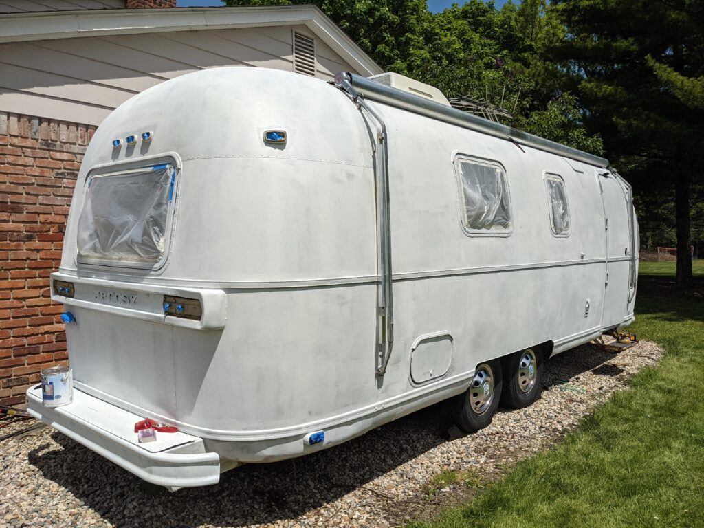 Airstream Argosy Travel Trailer Renovation Exterior Paint Airstream Argosy Travel Trailer Renovation Exterior Paint