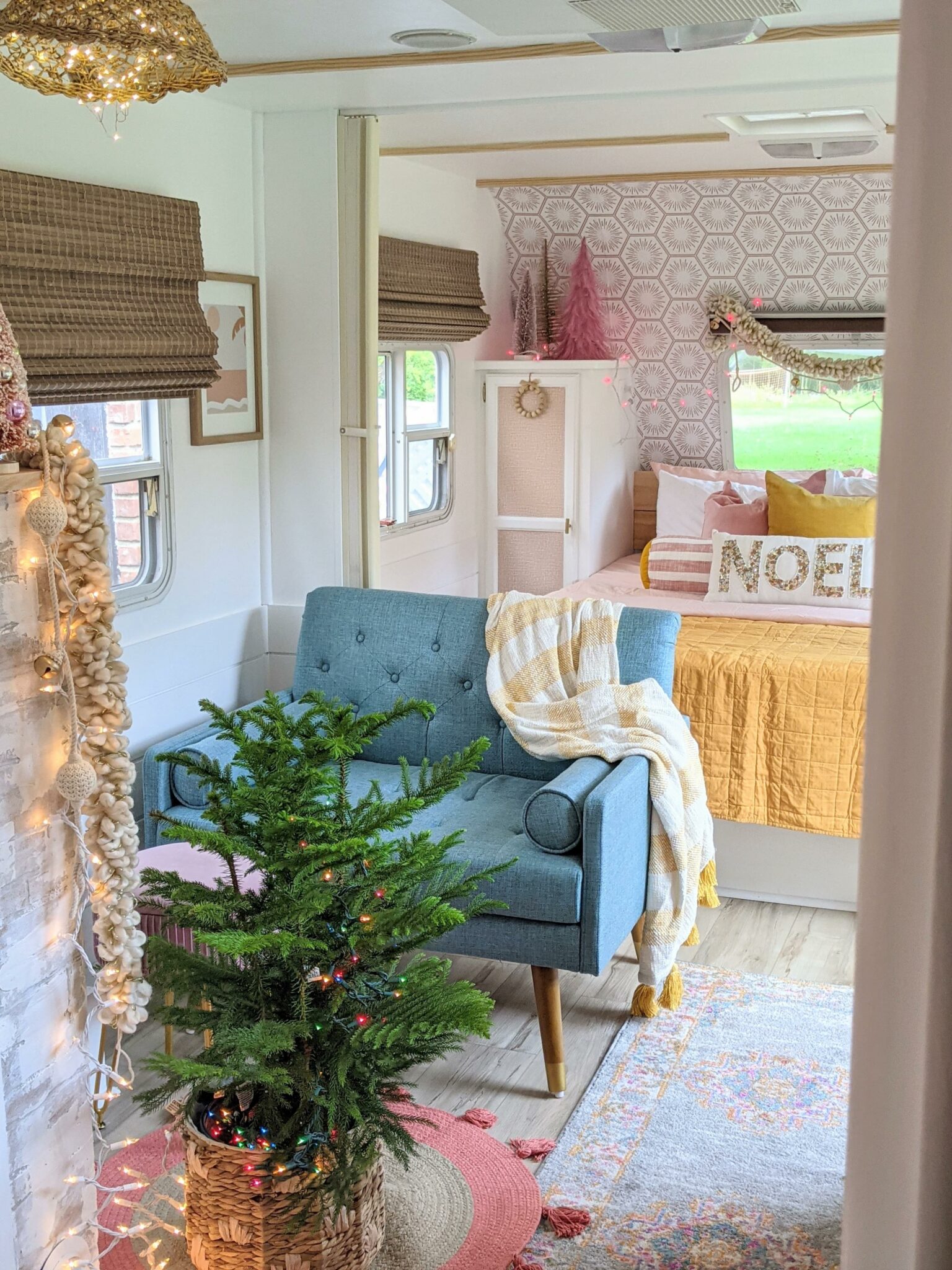 Colorful and Fun Christmas Decorations in the Renovated Camper All Things with Purpose Sarah Lemp 3