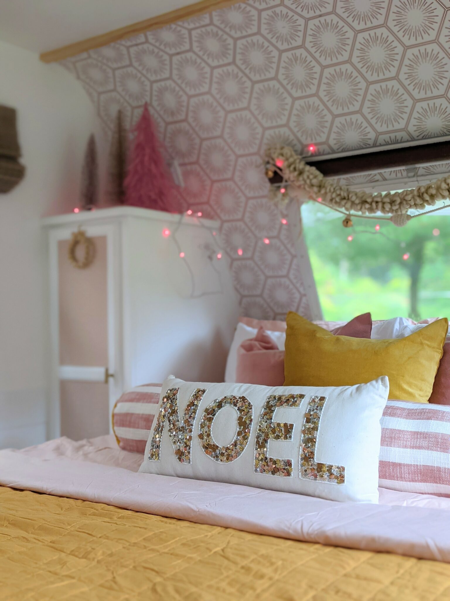 Colorful and Fun Christmas Decorations in the Renovated Camper All Things with Purpose Sarah Lemp 4