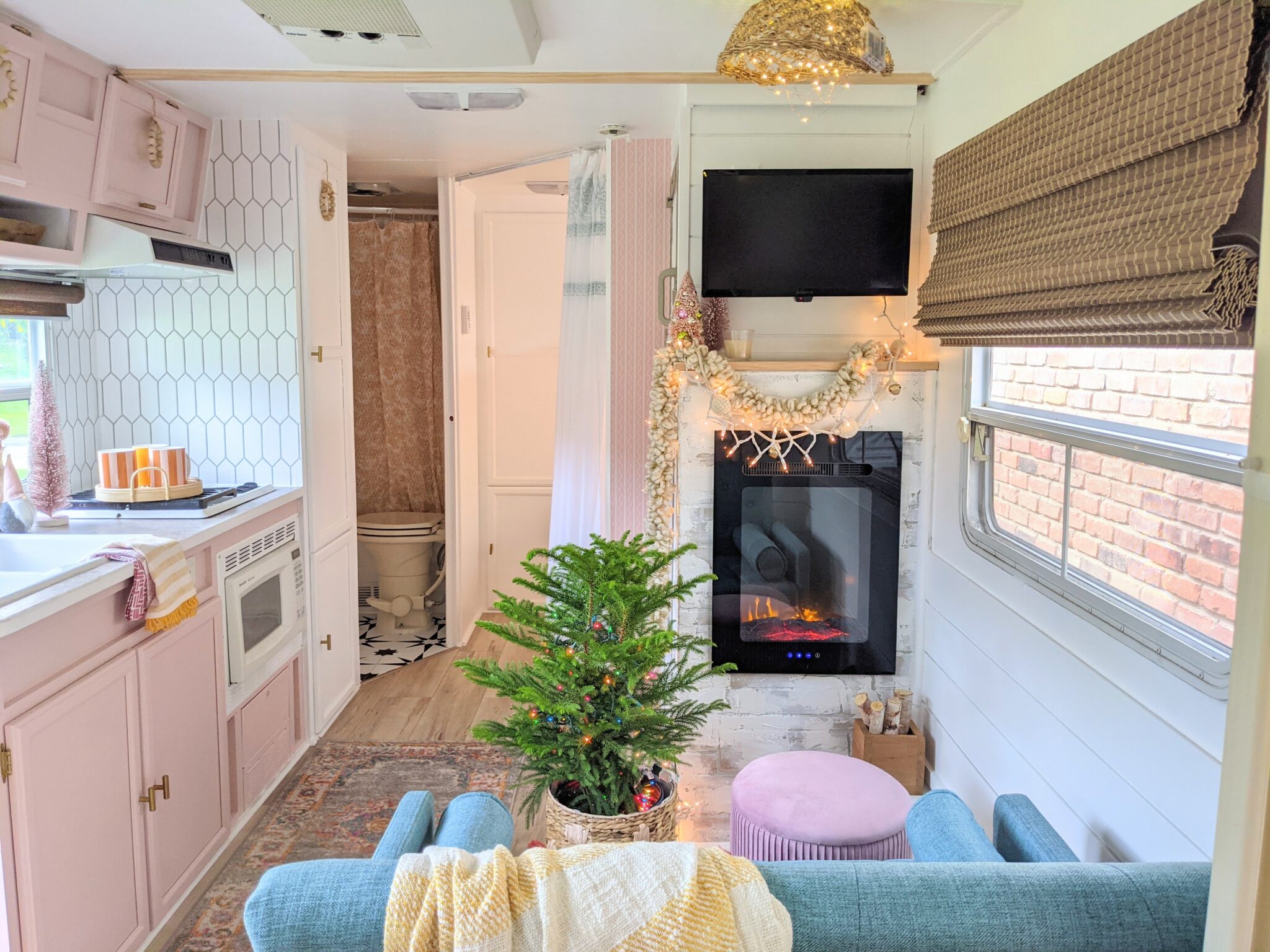 Colorful and Fun Christmas Decorations in the Renovated Camper All Things with Purpose Sarah Lemp 8