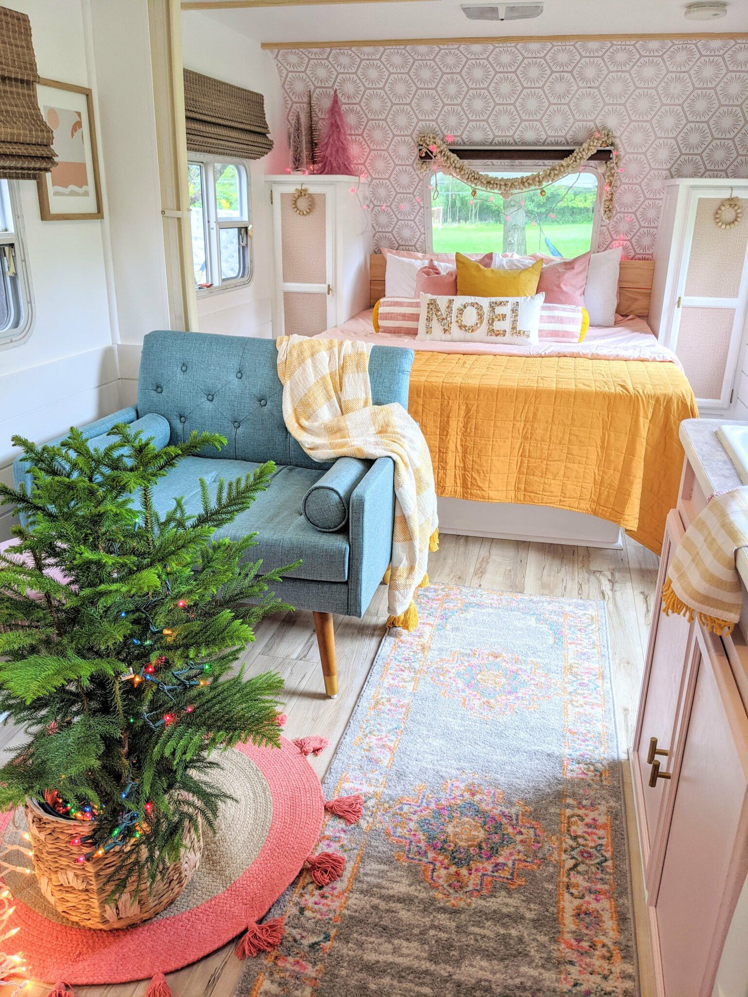 Colorful and Fun Christmas Decorations in the Renovated Camper All Things with Purpose Sarah Lemp 12